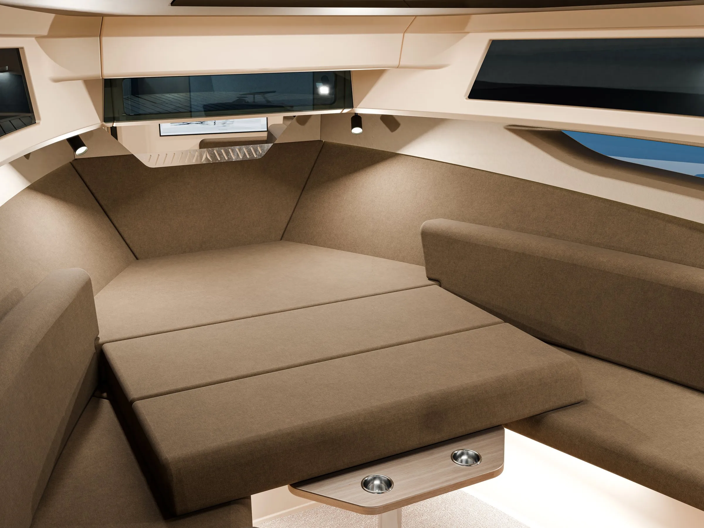 Fold-out bed in the cabin of Escape 44 (render)